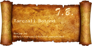 Tarczali Botond névjegykártya